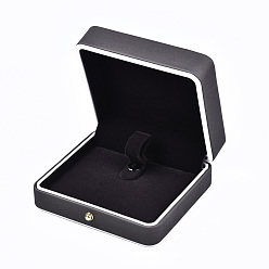 Dark Gray Imitation Leather Bracelet Box, Jewelry Storage Case, for Wedding, Engagement, Anniversary Party, Rectangle, Dark Gray, 8.9x9.9x4.2cm