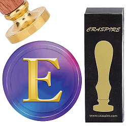 Letter E Латунная восковая печать с деревянной ручкой, для diy scrapbooking, Письмо E, 25 мм