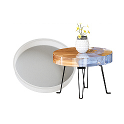 Белый Силиконовые формы, формы для стола, формы для литья гипсовой смолы, плоско-круглые, белые, 347x50 мм, внутренний диаметр: 330 мм