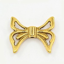 Antik Golden Tibetischer stil legierung perlen, Cadmiumfrei und Nickel frei und Bleifrei, Schmetterling, Antik Golden, 20x17x4 mm, Bohrung: 2 mm