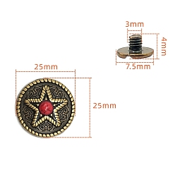 Звезда Декоративные пуговицы из сплава, с синтетическими бирюзовый, звезда, 2.5 см