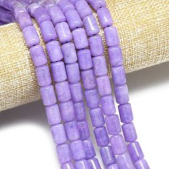 Лиловый Натуральный Malaysia нефритовые бусы пряди, окрашенная и подогревом, колонка, сирень, 11.5~12x7.5~8.5 мм, отверстие : 1~1.2 мм, около 31~32 шт / нитка, 15.16'' (38.5 см)