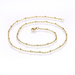 Золотой 304 из нержавеющей стали Кабельные зажимы ожерелья, золотые, 18.11 дюйм (46 см), 2 мм