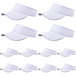 White Polycotton Open Top Sun Hats, White, 230x270x80mm