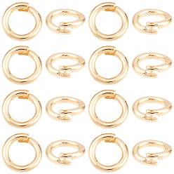 Настоящее золото 14K 20 шт. Латунные открытые прыжковые кольца, круглые стопорные соединительные кольца, реальный 14 k позолоченный, 10x3 мм, внутренний диаметр: 6.5 мм