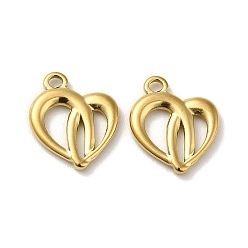 Золотой 304 прелести нержавеющей стали, шарма сердца, золотые, 14.5x12x2 мм, отверстие : 1.5 мм