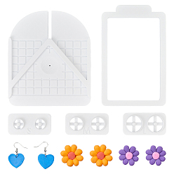 Белый 1 инструмент для вставки штифта для сережек из пластиковой коробки, белые, 135x115x9 мм