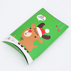 Green Merry Christmas Candy Gift Boxes, Packaging Boxes, Gift Bag, Christmas Reindeer/Stag, Green, 29.2x16.2cm