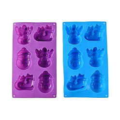 Random Color Christmas Theme DIY Food Grade Silicone Mold, Cake Molds, Random Color, 295x172x35mm, Inner Diameter: 66.5~79x60~78.5mm