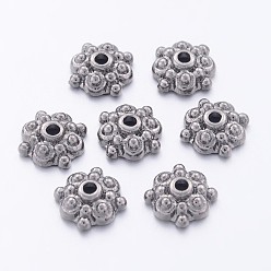 Черный Цвет Металла Крышки из тибетского сплава, без свинца и без кадмия, металлический черный , 8x3 мм, отверстие : 1 мм