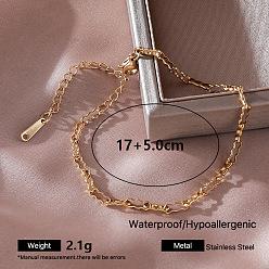Golden Vintage Style 304 Stainless Steel Link Chain Necklaces for Women, Golden, 6.69 inch(17cm)