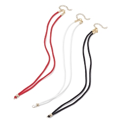 (52) Непрозрачная лаванда 3 шт. 3 цвета 3 мм нейлоновый плетеный шнур для изготовления ожерелий, с 304 из нержавеющей стали Lobster Claw застежками, золотые, разноцветные, 19.80 дюйм (50.3 см), 1 шт / цвет