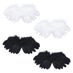(52) Непрозрачная лаванда 4 шт. 2 цвета перьев кукла крыло ангела, для поделок куклы игрушки кукольные плюшевые животные изготовление, разноцветные, 90x190x6 мм