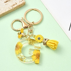 Letter G Брелок из эмали и смолы, с застежкой из сплава и железными кольцами, 60 мм