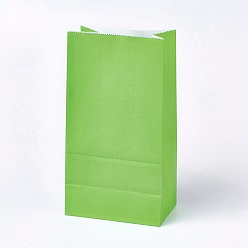 Зеленый газон Чистый цвет крафт-бумага, мешки для хранения продуктов, без ручек, на детский душ детский день рождения, зеленый газон, 23.5x13x8 см