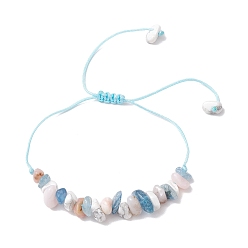 Темно-Голубой Регулируемые наборы плетеных браслетов из натуральных драгоценных камней для женщин, глубокое синее небо, внутренний диаметр: 4 дюйм (10 см)