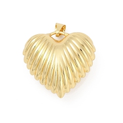 Настоящее золото 18K Латунные подвески, сердце, без свинца и без кадмия, долговечный, стойки покрытие, реальный 18 k позолоченный, 29.5x30x15 мм, отверстие : 8x4 мм