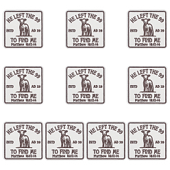 Antique White 10Pcs He Left The 99 to Find Me Computerized Embroidery Cloth Iron on/Sew on Patches, Costume Accessories, Antique White, 73x75x1.5mm
