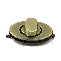 Brushed Antique Bronze Замки для кошельков из сплава, принадлежности для изготовления женских сумок, овальные, щеткой античная бронза, 3.8x2.2 см