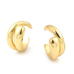 Настоящее золото 18K Серьги-клипсы из латуни с покрытием стойки, долговечный, без свинца и без кадмия, реальный 18 k позолоченный, 14x8 мм
