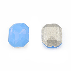 Сапфир K 9 кабошоны из стеклянного страза, задние и задние, граненые, прямоугольник восьмиугольник, сапфир, 10x8x4 мм