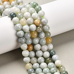 Бирманский Нефрит Натуральные нити бусин из нефрита, круглые, 8 мм, отверстие : 1 мм, около 49 шт / нитка, 15.55'' (39.5 см)