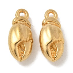 Настоящее золото 18K Ионное покрытие (ip) 304 подвески из нержавеющей стали, коготь очарование, реальный 18 k позолоченный, 21x9.5x7 мм, отверстие : 1.6 мм