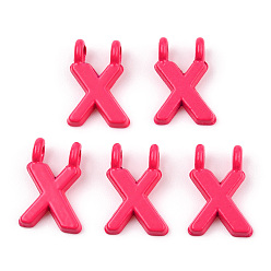 Letter X Обшивка стойки из сплава, окрашенного распылением 2-петлевые подвески, письмо амулеты, без свинца, без никеля и без кадмия, letter.x, 14.5x10x2 мм, отверстие : 2 мм