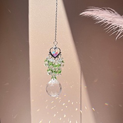 Зеленый лайм Натуральные кварцевые кристаллы солнечные коллекторы, сердце, зеленый лайм, 285 мм