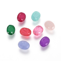 (52) Непрозрачная лаванда K 9 кабошоны из стеклянного страза, заостренный назад и граненый, овальные, разноцветные, 8x6x4 мм