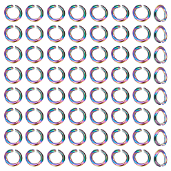 Rainbow Color 100 шт. 304 открытые соединительные кольца из нержавеющей стали, круглые кольца, Радуга цветов, 22 датчик, 3.5x0.6 мм, внутренний диаметр: 2.3 мм