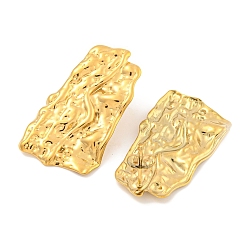 Настоящее золото 18K Ионное покрытие (ip) 304 серьги-гвоздики из нержавеющей стали для женщин, самородки, реальный 18 k позолоченный, 36x20 мм