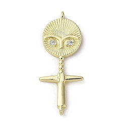 Самородки Латунные микро проложить кубического циркония подвески, золотые, самородки, 35.5x14.5x2.5 мм, отверстие : 1.2 мм