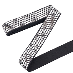 Silver Elastic Bands, Webbing Garment Sewing Accessories, Laser, Flat with Triangle Pattern, Silver, 38mm, about 5.00 Yards(4.57m)/Set