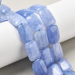 Светло-Голубой Натуральный Malaysia нефритовые бусы пряди, окрашенные, прямоугольные, Небесно-голубой, 18x13x5 мм, отверстие : 1 мм, около 10~11 шт / нитка, 7.28''~7.87'' (18.5~20 см)