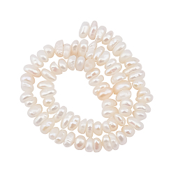 Antique White 1 Strand Natural Cultured Freshwater Pearl Beads Strands, Rondelle, Antique White, 3~4.5x1.5~2mm, Hole: 0.5mm, about 91pcs/strand, 7.17 inch(18.2cm), 1 Strand