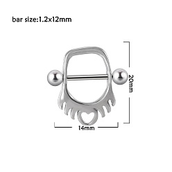 Другие 304 защитный кожух из нержавеющей стали, цвет нержавеющей стали, сердце, 20x14 мм