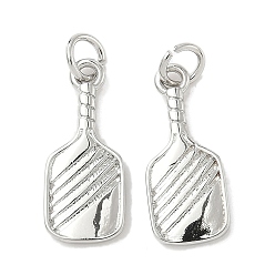 Платина Латунные подвески, ракетка, стойки покрытие, долговечный, без кадмия и без свинца, с целью перехода в кольце, платина, 20x8x1.5 мм, отверстие : 3.5 мм