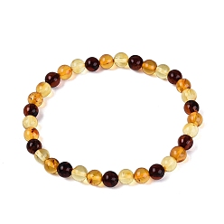 Ámbar Ámbar natural pulseras del estiramiento de cuentas, rondo, diámetro interior: 2.17 pulgada (5.5 cm), perlas: 5.5~6 mm