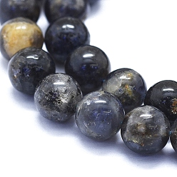 Iolite Natural Iolite Beads Strands, Round, 10mm, Hole: 1mm, about 39~40pcs/Strand, 15.35 inch(39cm)