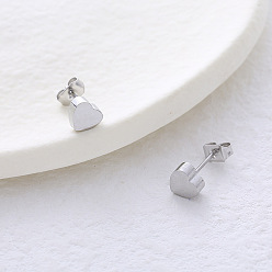 Нержавеющая Сталь Цвет 6 пары сережек-гвоздиков в форме сердца из нержавеющей стали, цвет нержавеющей стали