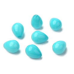 Turquoise Shell Pearl Half Drilled Beads, teardrop, Turquoise, 13~13.5x10mm, Hole: 1mm