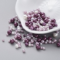 Colorful ABS Plastic Imitation Pearl, No Hole Beads, UV Resin Filler, Epoxy Resin Jewelry Making, Round, Purple, 2.3~4.7mm, about 250pcs/bag