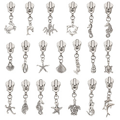 Platine 20 Glissières de remplacement en alliage pcs, avec des pendentifs en alliage, platine, 43~54mm