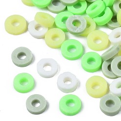 Couleur Mélangete Perles en fimo faits à la main, perles heishi, disque / plat rond, couleur mixte, 4x0.5~1.5mm, Trou: 1.5mm, environ66600 pcs / 1000 g