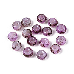 Фиолетовый 3/0 краски для выпечки стеклянных шариков, круглое отверстие, рондель, фиолетовые, 5~5.5x3~3.5 мм, отверстие : 1.6~1.8 мм, Около 3750 шт / фунт