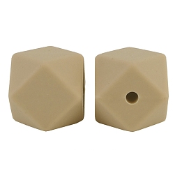 Темный Хаки Восьмиугольные бусины из пищевого силикона, Темный хаки, 17 мм