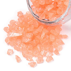 Коралловый Светящаяся поделка из битого стекла, стеклянная крошка неправильной формы, для украшения сада наполнителем для вазы своими руками, коралл, 4.5~11.5x1.5~3x2.5 мм