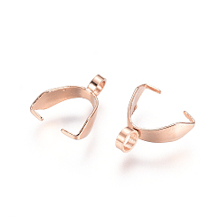 Розовое Золото 304 нержавеющей стали ледоруб прижимные поручительств, розовое золото , 11.5x9.5x3.5 мм, отверстие : 2.5 мм, штифты : 0.7 мм