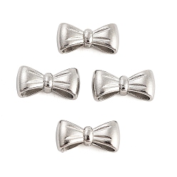 Нержавеющая Сталь Цвет Не тускнеет 304 звенья из нержавеющей стали, подвески с бантом, цвет нержавеющей стали, 5x11x3.5 мм, отверстие : 3.5x1.5 мм